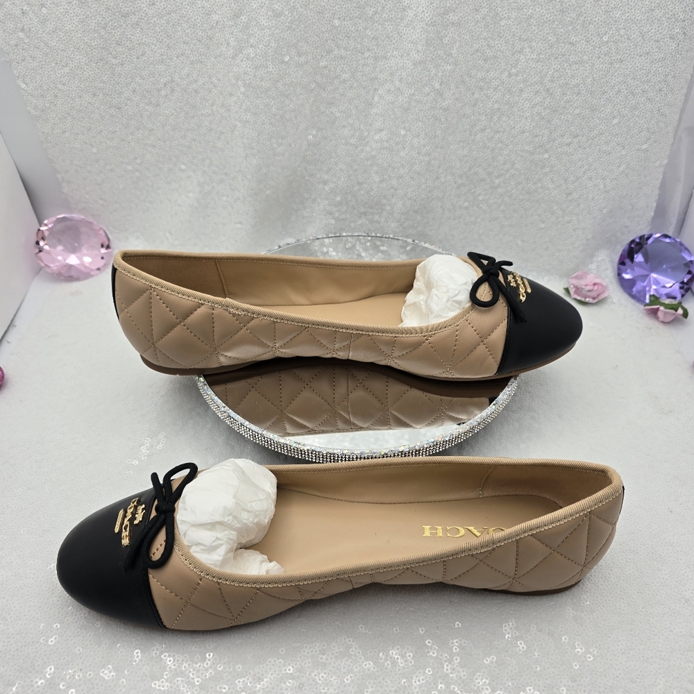 Coach Beige and Black Flats - Picture 2 of 13